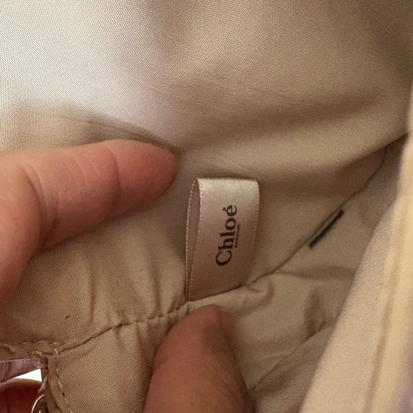 Chloé Light Pink Pebbled Leather Small Clutch Logo Accent Wrist Strap - Picture 7 of 8